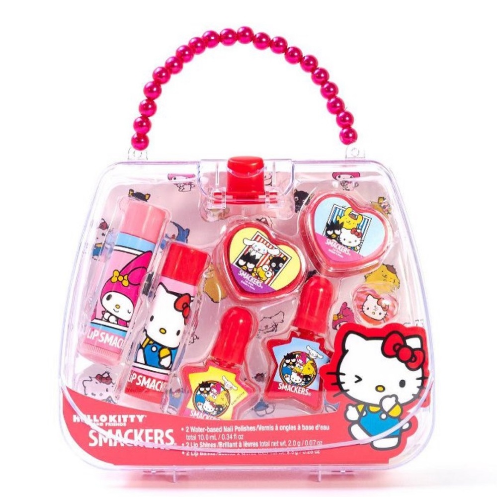 Hello Kitty Lip Smackers Makeup Tote, 7 piece set